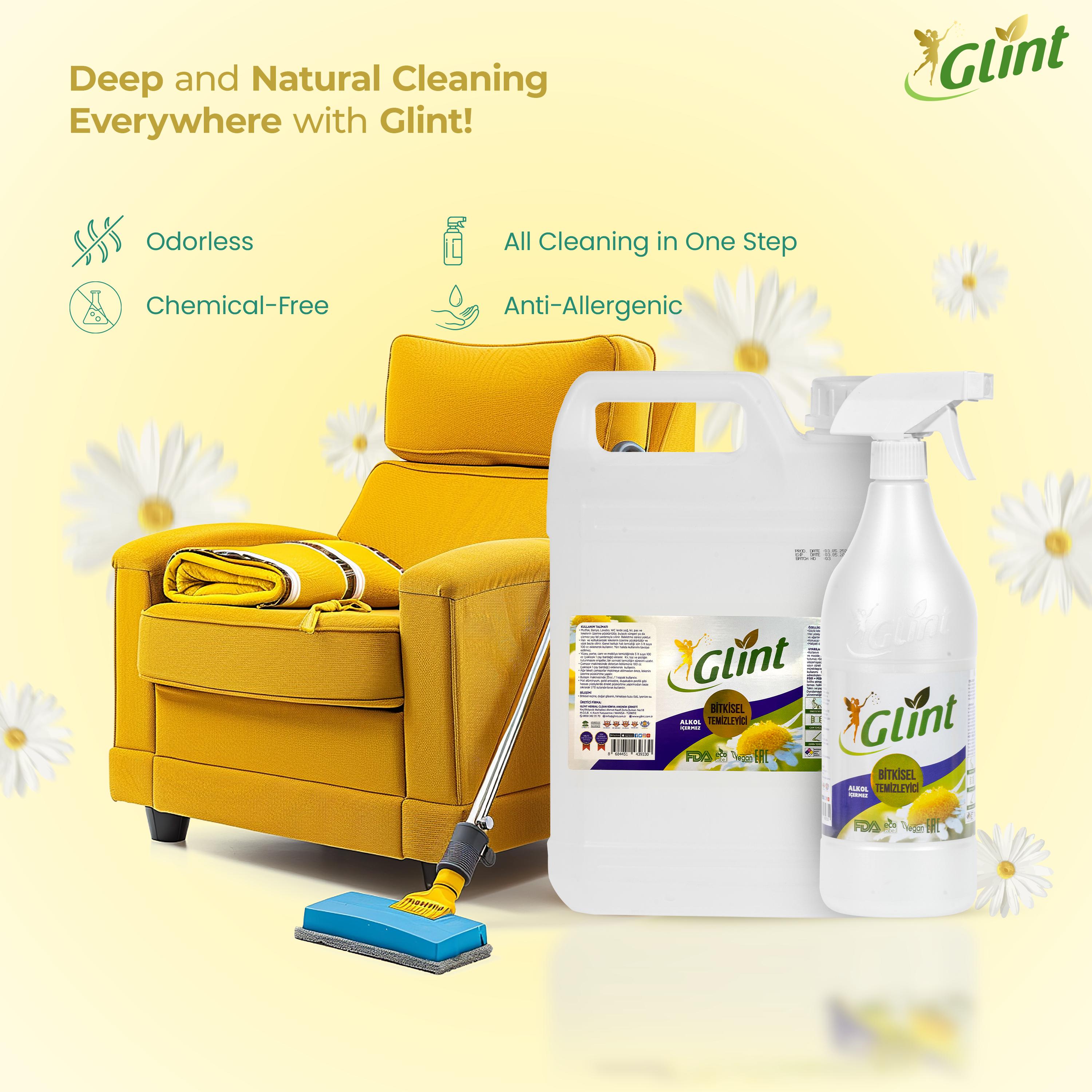 محلول پاک کننده گیاهی چند منظوره گلینت 5 لیتری